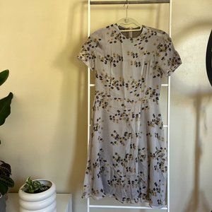 Great condition authentic Katherine Hooker dress - grey and yellow floral size 0
